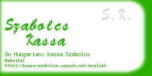 szabolcs kassa business card